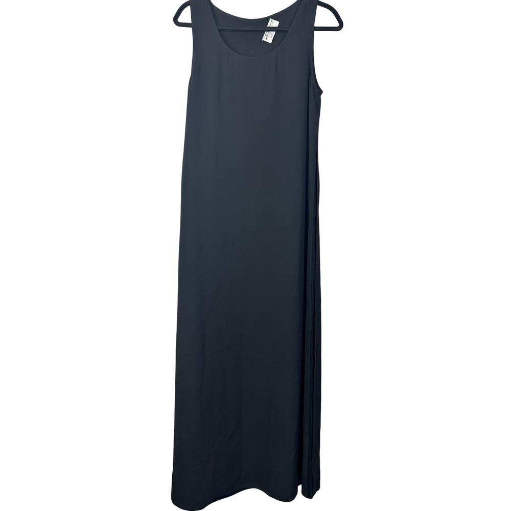 Vintage 90s Zoran Maxi Split Panel Silk Dress Minimalist Quiet Luxury Small Med